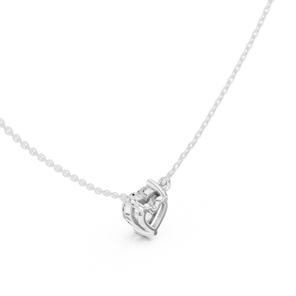 Basket Heart Diamond Pendant Necklace