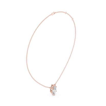 Basket Marquise Diamond Pendant Necklace