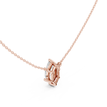 Basket Marquise Diamond Pendant Necklace