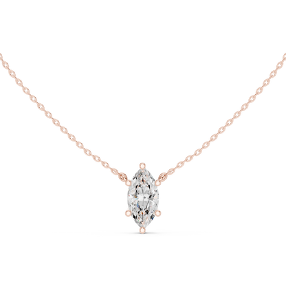 Basket Marquise Diamond Pendant Necklace