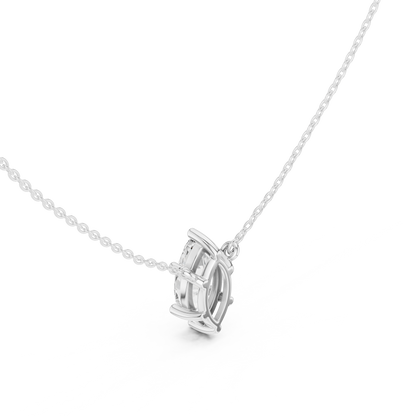 Basket Marquise Diamond Pendant Necklace