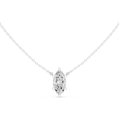 Basket Marquise Diamond Pendant Necklace