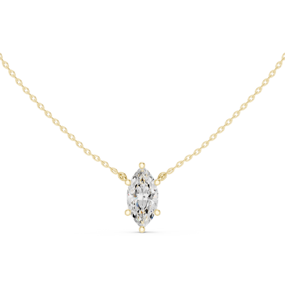 Basket Marquise Diamond Pendant Necklace