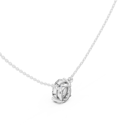 Basket Oval Diamond Pendant Necklace