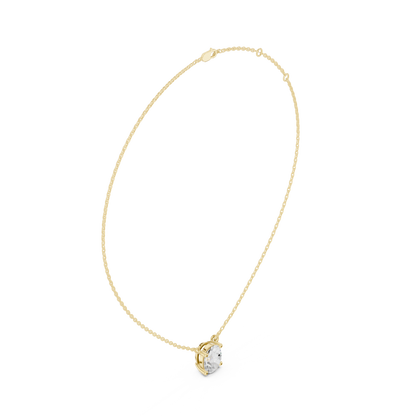 Basket Oval Diamond Pendant Necklace