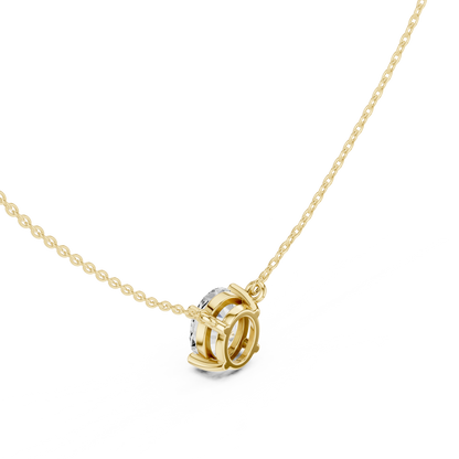 Basket Oval Diamond Pendant Necklace