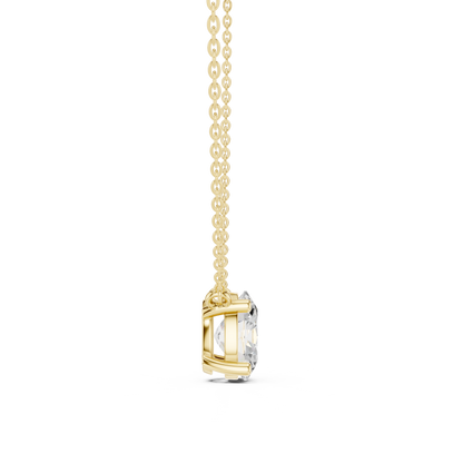 Basket Oval Diamond Pendant Necklace