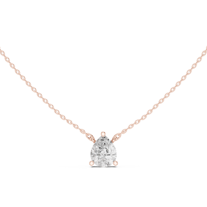 Basket Pear Diamond Pendant Necklace