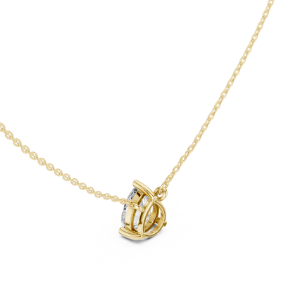 Basket Pear Diamond Pendant Necklace