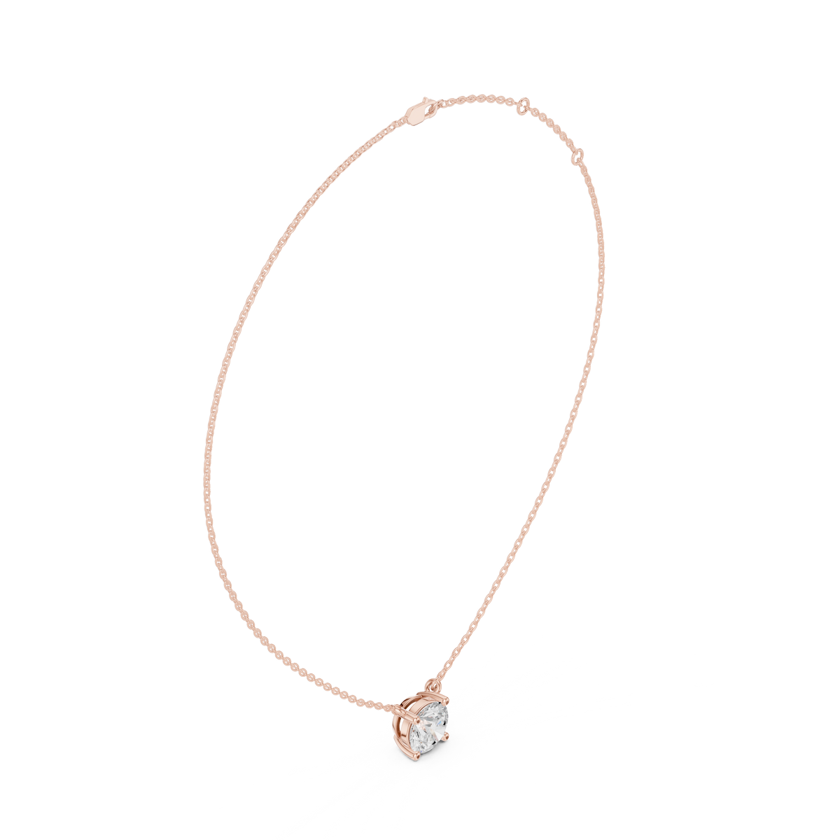 basket round diamond pendant necklace