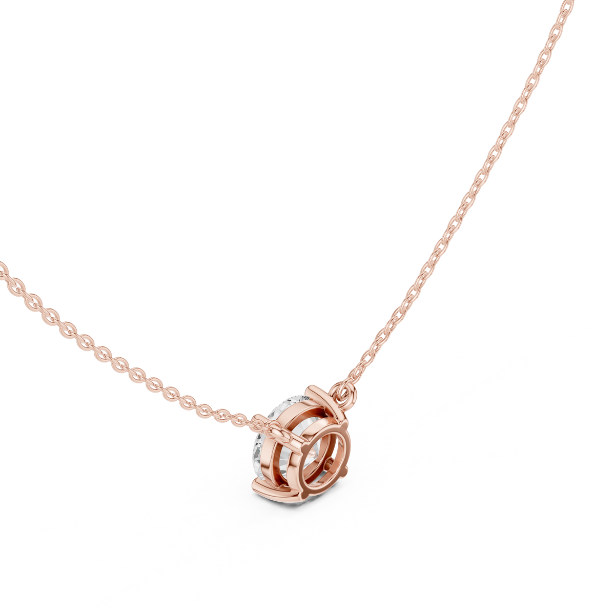 basket round diamond pendant necklace