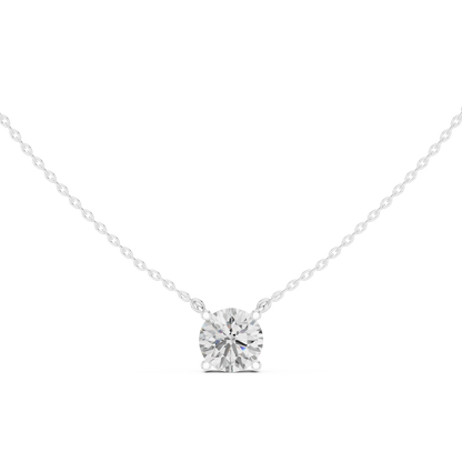 Basket Round Diamond Pendant Necklace