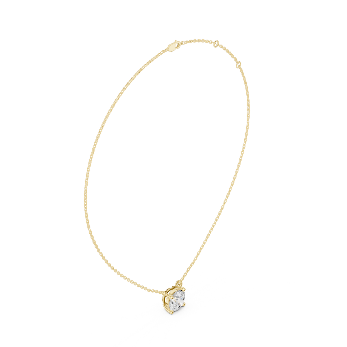 basket round diamond pendant necklace