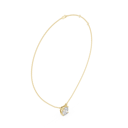 Basket Round Diamond Pendant Necklace