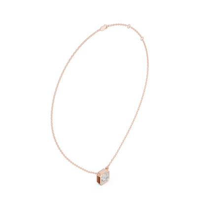 Bezel Asscher Diamond Pendant Necklace