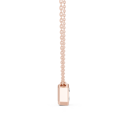 Bezel Asscher Diamond Pendant Necklace