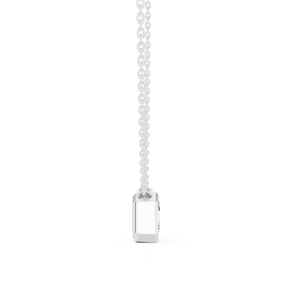 Bezel Asscher Diamond Pendant Necklace