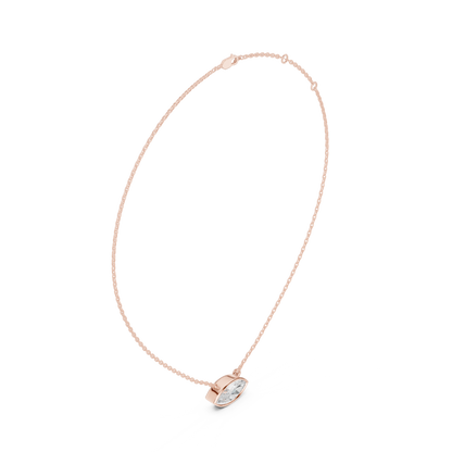 Bezel Marquise Diamond Pendant Necklace
