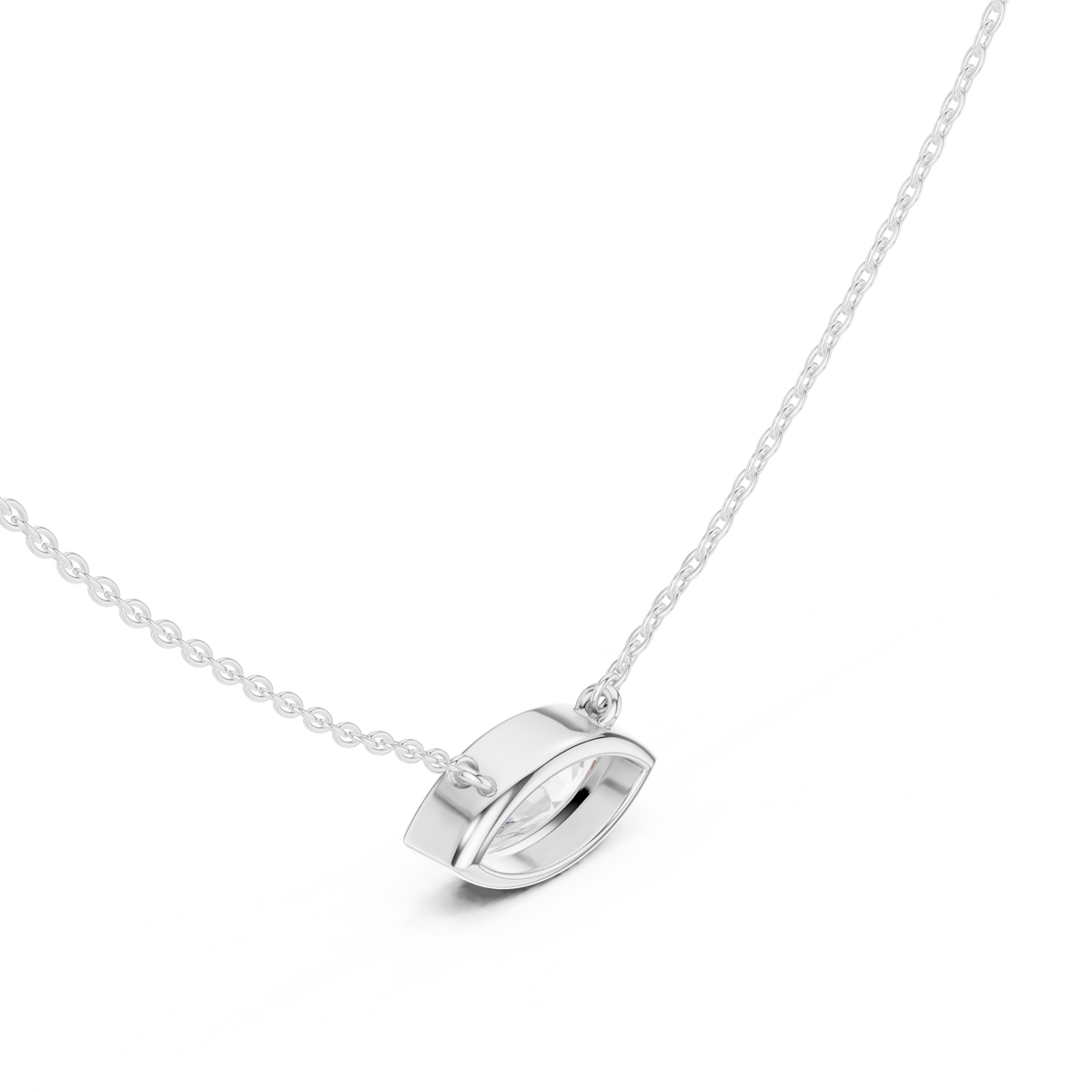 bezel marquise diamond pendant necklace