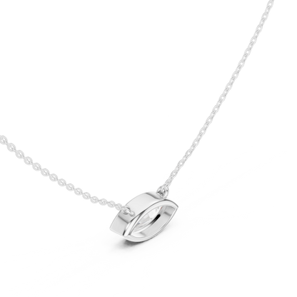 Bezel Marquise Diamond Pendant Necklace