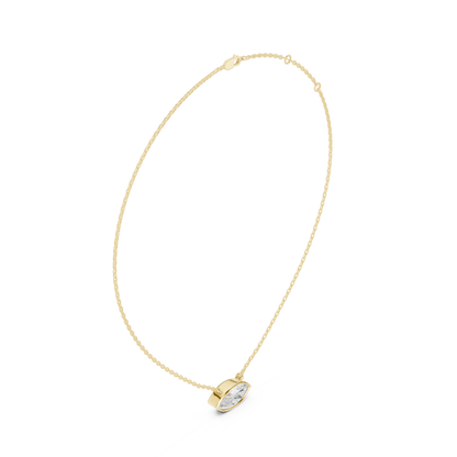 Bezel Marquise Diamond Pendant Necklace