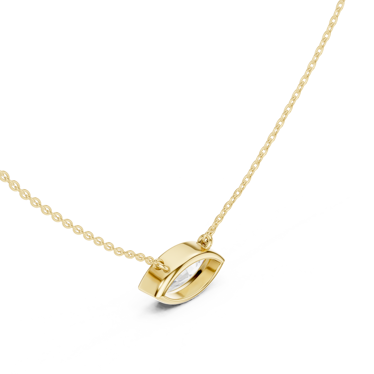 bezel marquise diamond pendant necklace