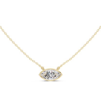 Bezel Marquise Diamond Pendant Necklace