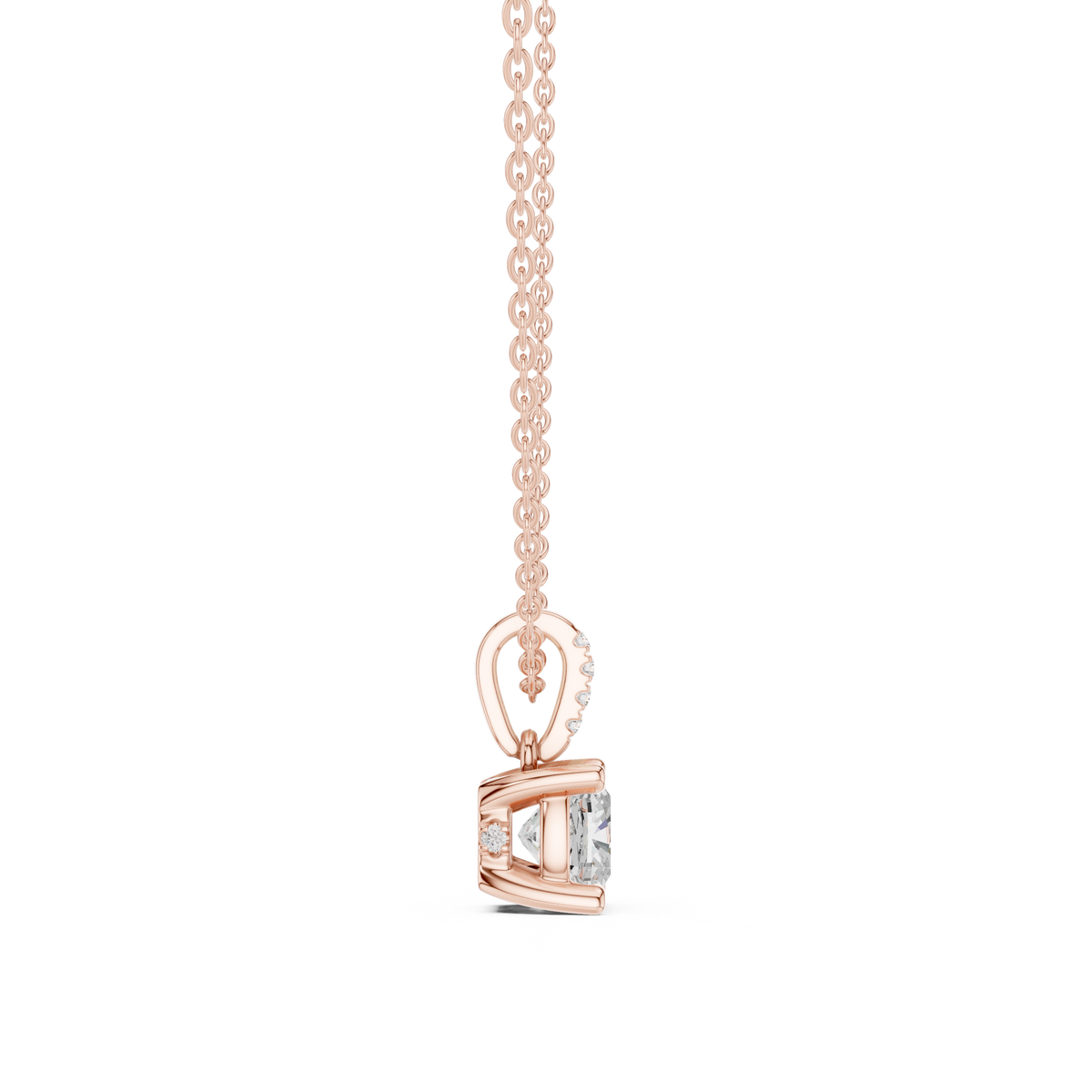 cushion diamond pendant necklace