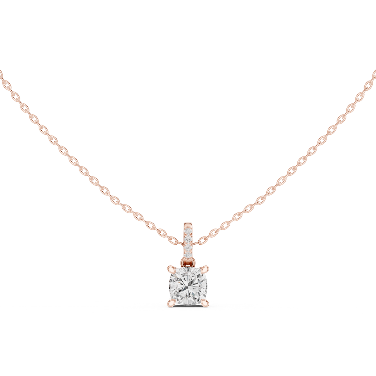 cushion diamond pendant necklace