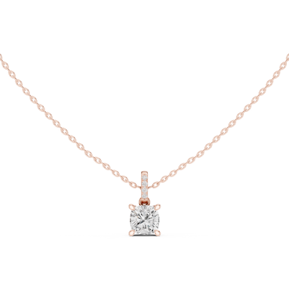 Cushion Diamond Pendant Necklace