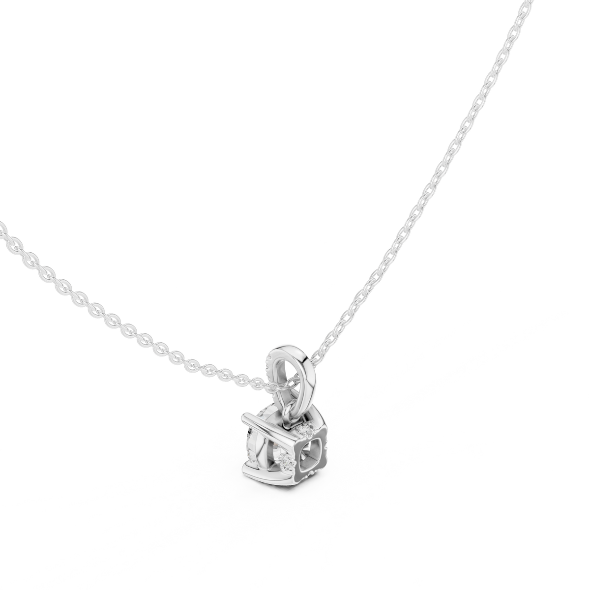 cushion diamond pendant necklace