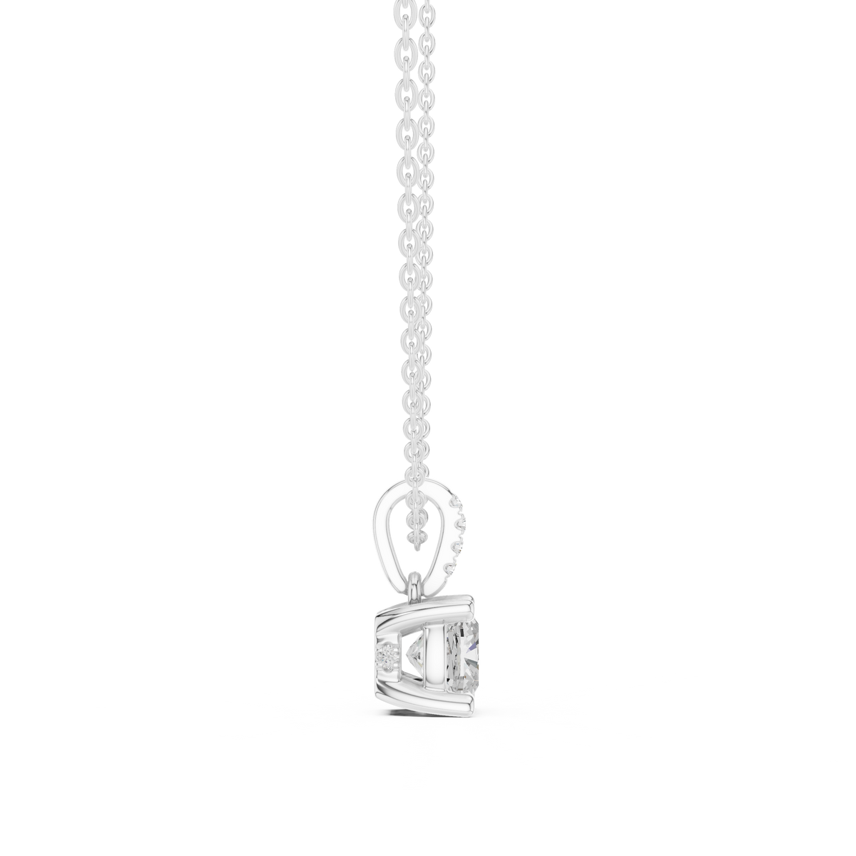 cushion diamond pendant necklace