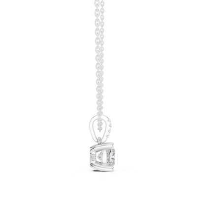 Cushion Diamond Pendant Necklace