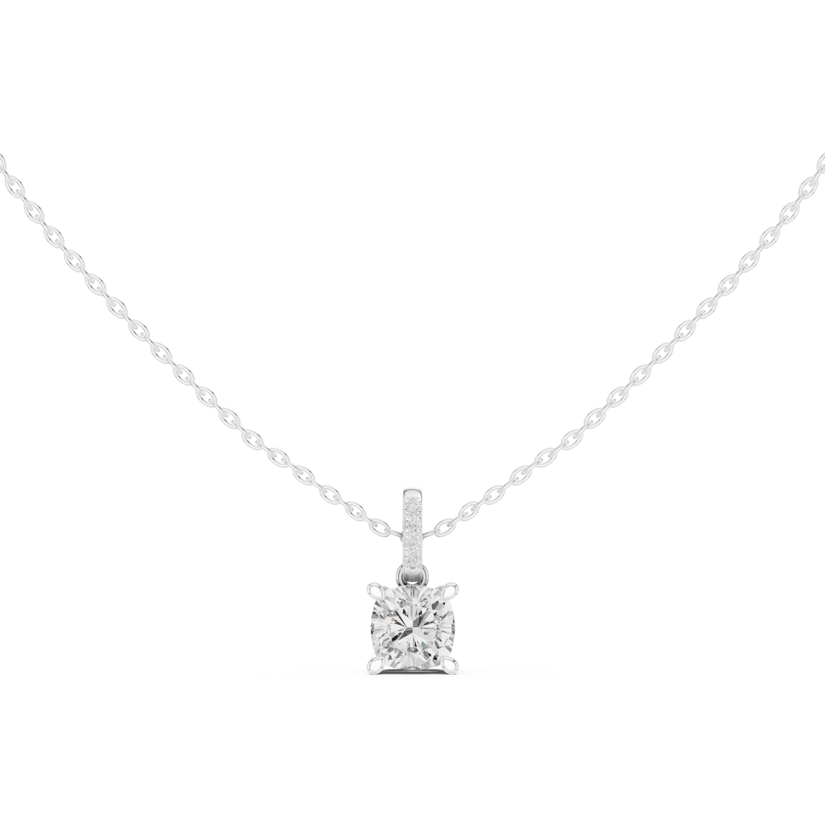 cushion diamond pendant necklace