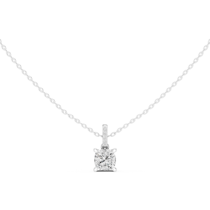 Cushion Diamond Pendant Necklace