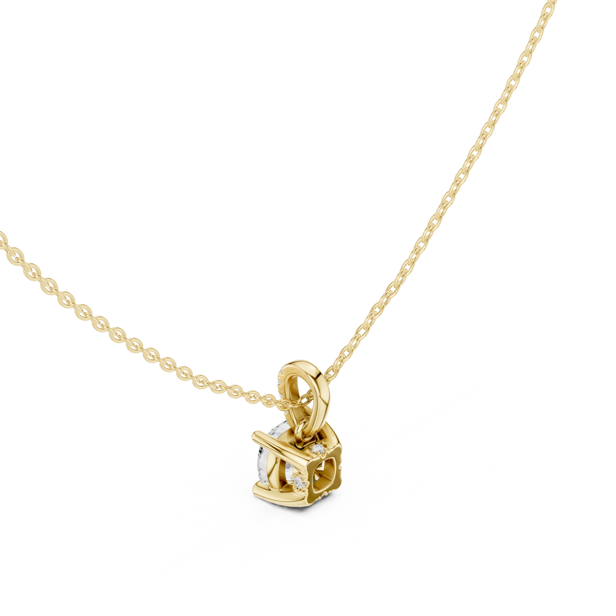 cushion diamond pendant necklace