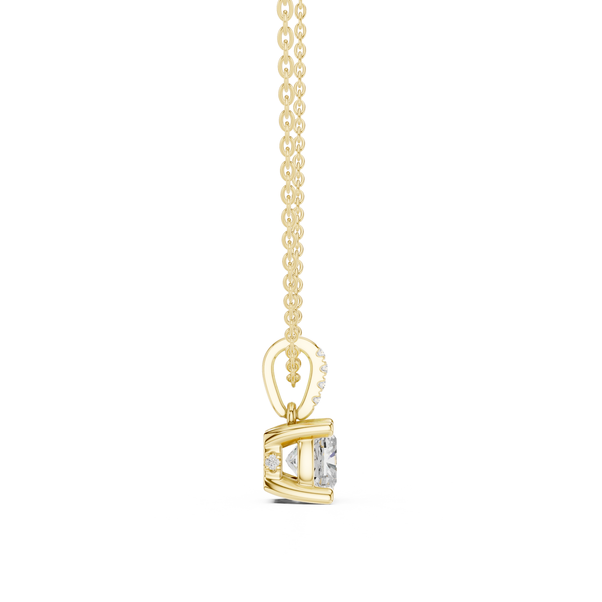 cushion diamond pendant necklace