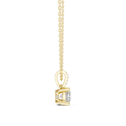 Cushion Diamond Pendant Necklace