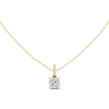 Cushion Diamond Pendant Necklace