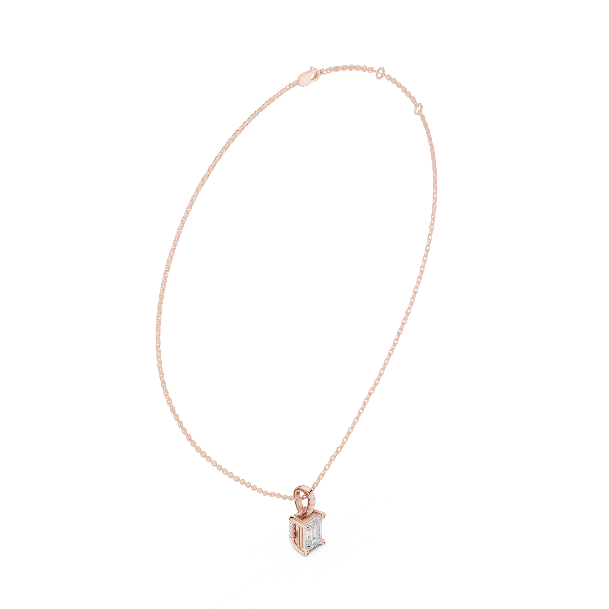 emerald solitaire pendant necklace