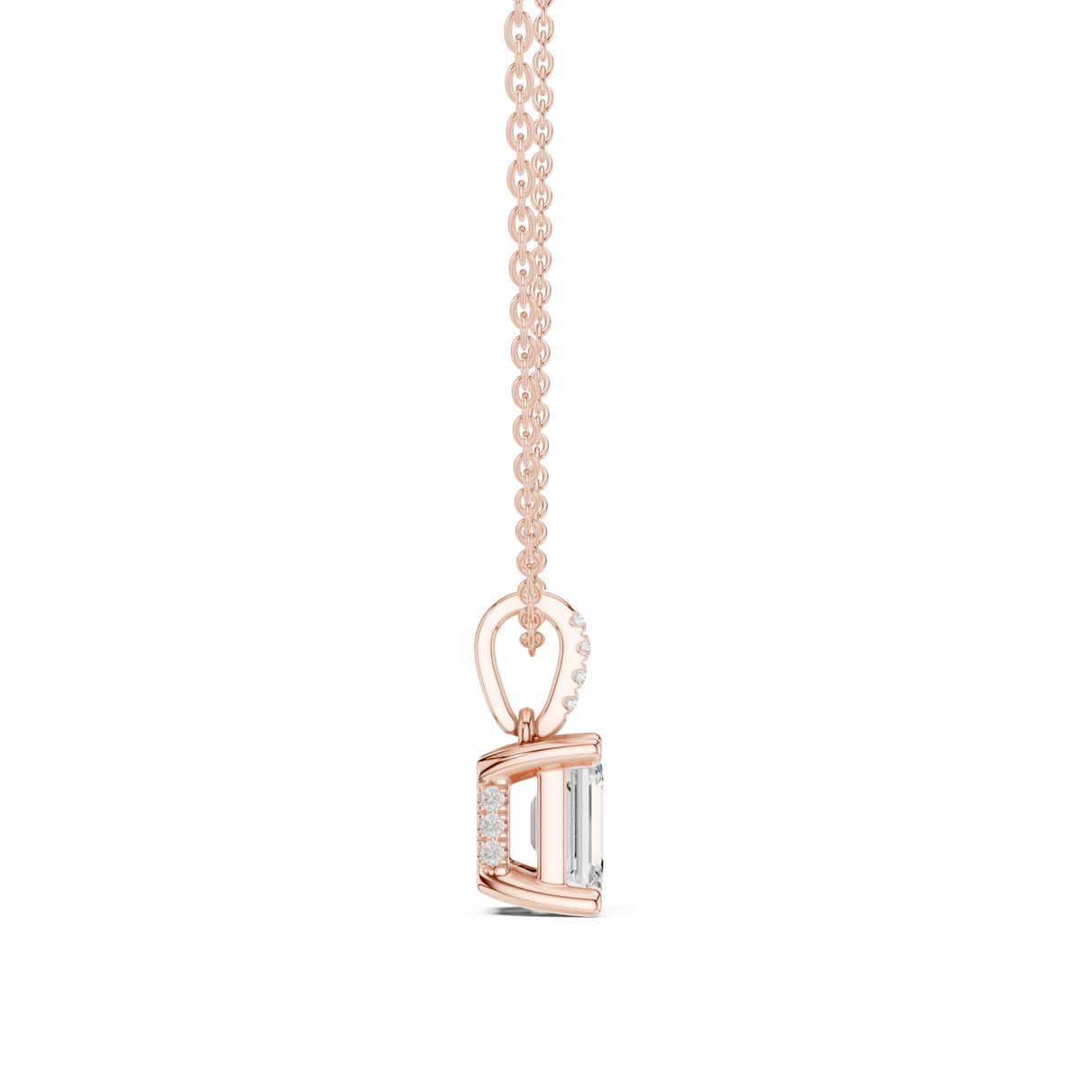 emerald solitaire pendant necklace