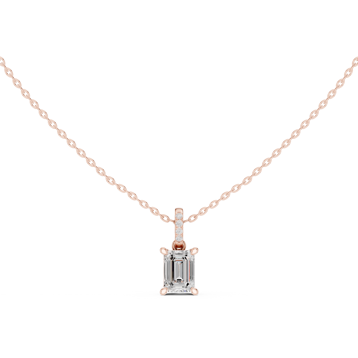 emerald diamond pendant necklace