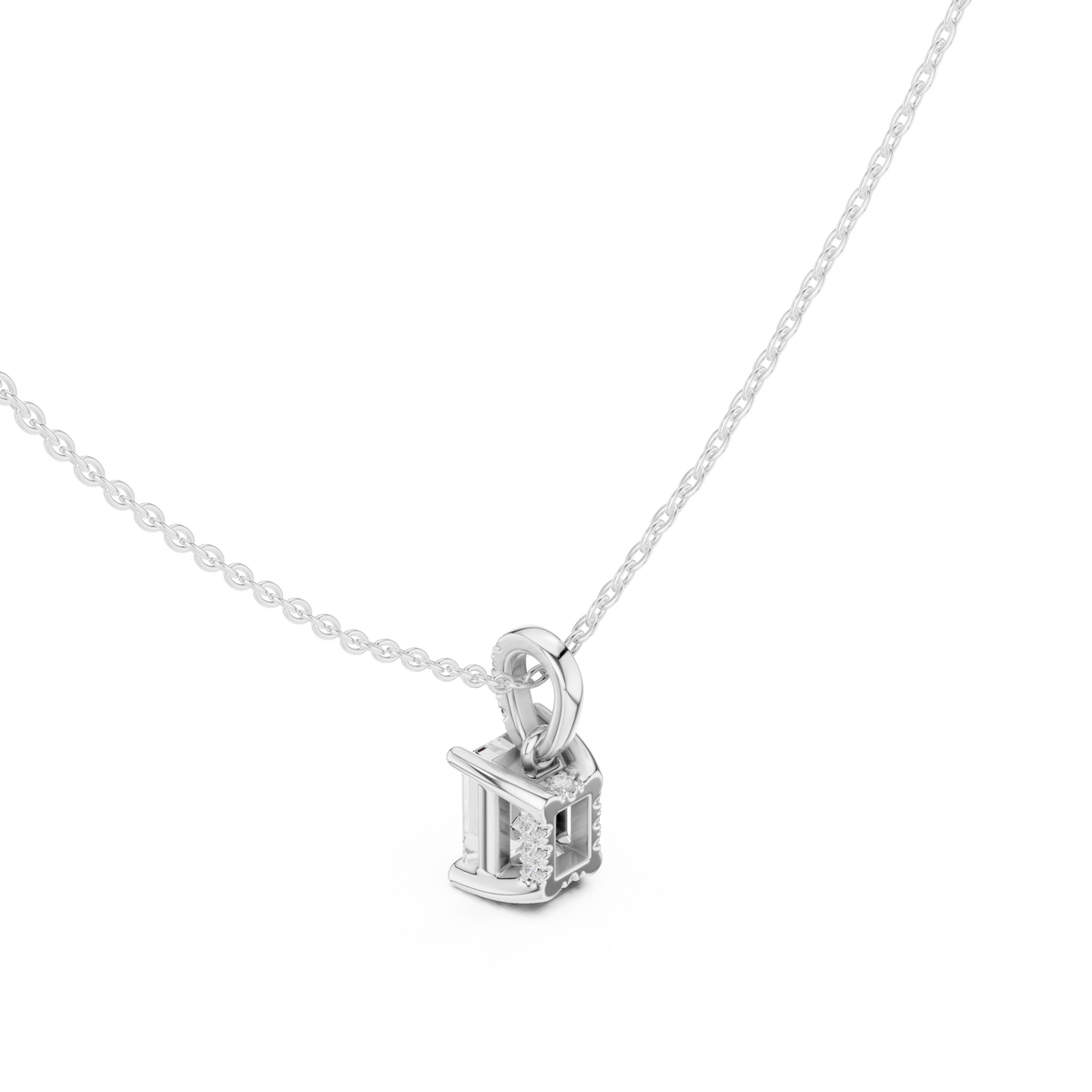 emerald solitaire pendant necklace