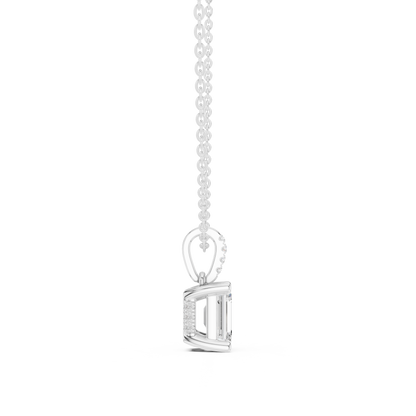 Emerald Solitaire Pendant Necklace