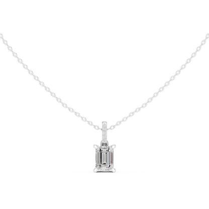 Emerald Diamond Pendant Necklace