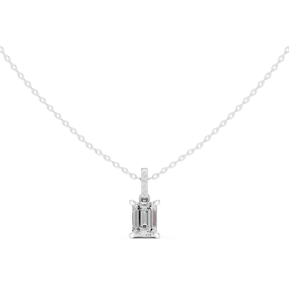 emerald solitaire pendant necklace