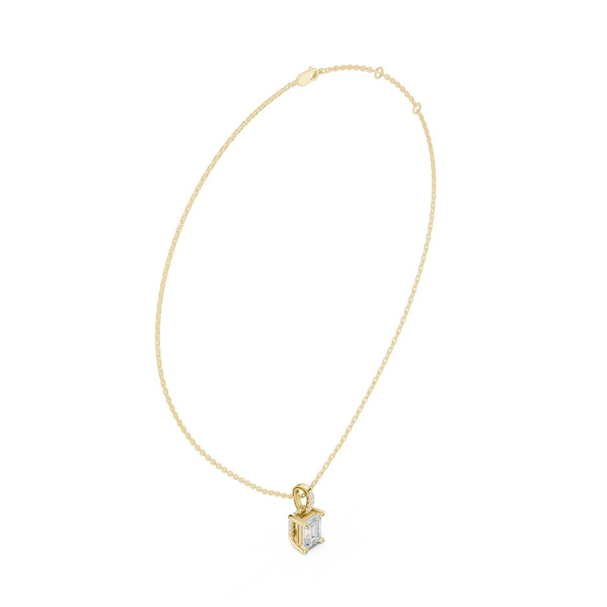 emerald solitaire pendant necklace