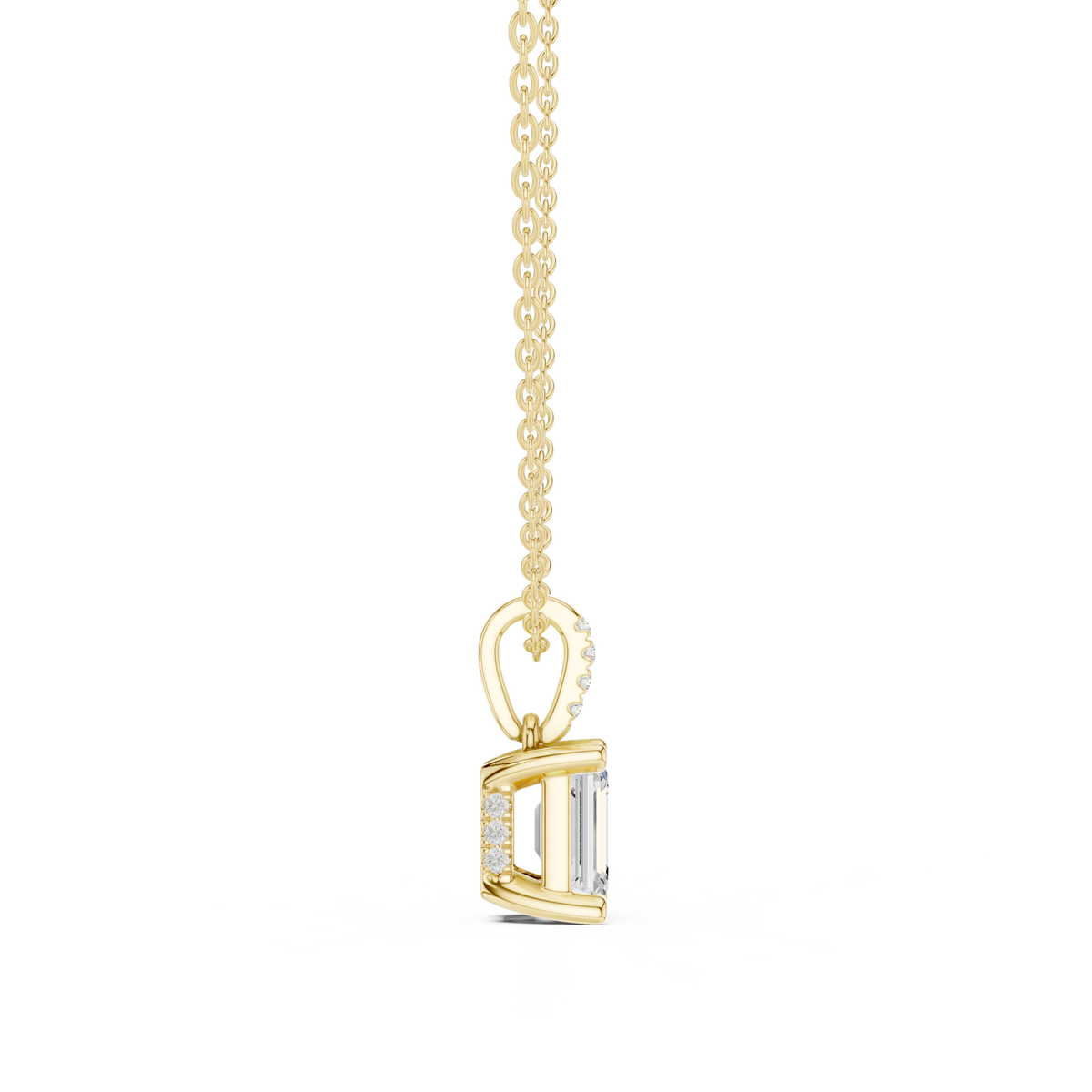 emerald solitaire pendant necklace