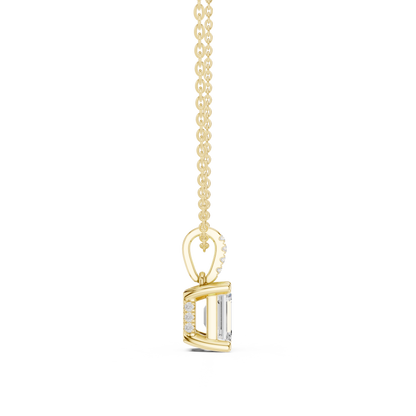 Emerald Solitaire Pendant Necklace