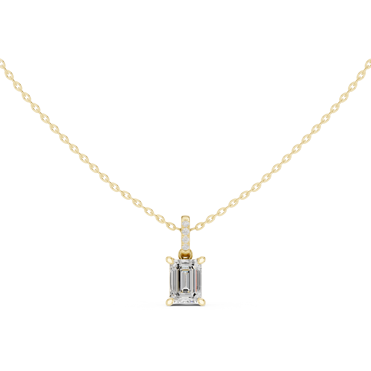 emerald diamond pendant necklace